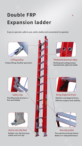 <span class=keywords><strong>Escalera</strong></span> de extensión de fibra de vidrio, pista deslizante de alta calidad, ligera, 24 pasos, 28 pies, 5m, 9 <span class=keywords><strong>m</strong></span> - Product Image 6