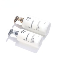 Flacon pompe rond en plastique HDPE blanc de luxe 300ml 500ml vide pour après-shampoing, gel douche, shampoing, lotion