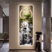 Horloge murale numérique LED de luxe moderne, grande horloge murale en cristal, vente chaude, décoration de la maison, à suspendre pour le salon, électrique