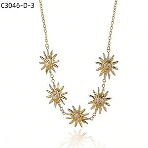 Amy Amy Fashion <b>Statement</b> <b>Necklace</b> Gold Plated Alloy Shell Star Pendant For Women Party Everyday Wearing - Product Image 3
