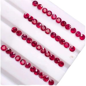 Round 0.8mm ~ 2.0mm Good Quality Natural Ruby Red Round Brilliant Cut Gemstone with Color Play - Product Image 2