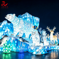 Installation artistique de lanternes chinoises personnalisées, ensemble de lanternes géantes LED en forme d'animaux, imperméables, faites à la main, fournitures de fête festives en plein air