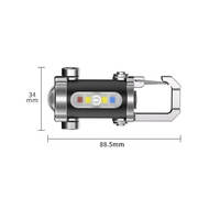 Shingel Dual Light Mini Keychain Lampe de poche Rouge Bleu Voyant d'avertissement 7 modes d'éclairage USB Rechargeable ABS Lampe IP65 Type-C USB LED
