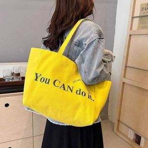 Sac fourre-tout en toile personnalisé à double face avec impression de lettres tendance, grand sac de plage pour étudiants, avec longues poignées - Product Image 2