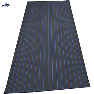 High Standard Black And Blue Stripes EVA Foam Flooring Marine Mat For Boat