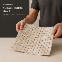 Tuiles de mosaïque en marbre naturel 30x30cm, feuille de mosaïque sur maille, tuiles de mosaïque à jet d'eau pour la décoration murale extérieure des bâtiments, artisanat artistique
