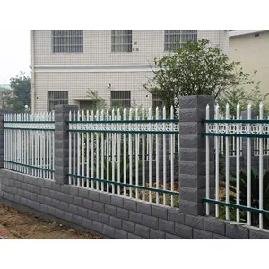 Black Powder Coated Zinc Steel Fence Steel Picket Fencing For Garden