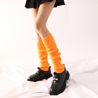 Offre Spéciale Harajuku gothique tricot néon longues chaussettes hiver Goth botte guêtres Clubwear femmes filles japonais Lolita jambières
