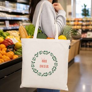 Reusable Custom Printed Promotional Canvas Handled <b>Bag</b> with Zipper Closure <b>Medium</b> <b>Size</b> for Travel - Product Image 1
