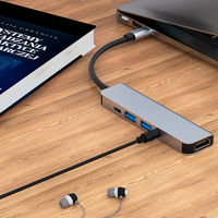 Station d'accueil multifonction pour ordinateur portable Type C 5 en 1 Dock PD 4K HDTV Hub 2 ports USB 3.0 Adaptateur audio en stock