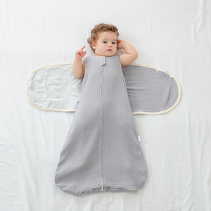 <span class=keywords><strong>Gigoteuse</strong></span> pour nouveau-né en <span class=keywords><strong>gaze</strong></span> <span class=keywords><strong>de</strong></span> <span class=keywords><strong>coton</strong></span> pur 4 couches, enveloppante anti-coup <span class=keywords><strong>de</strong></span> pied, avec boutons pour emmailloter les jambes, anti-sursaut - Product Image 4