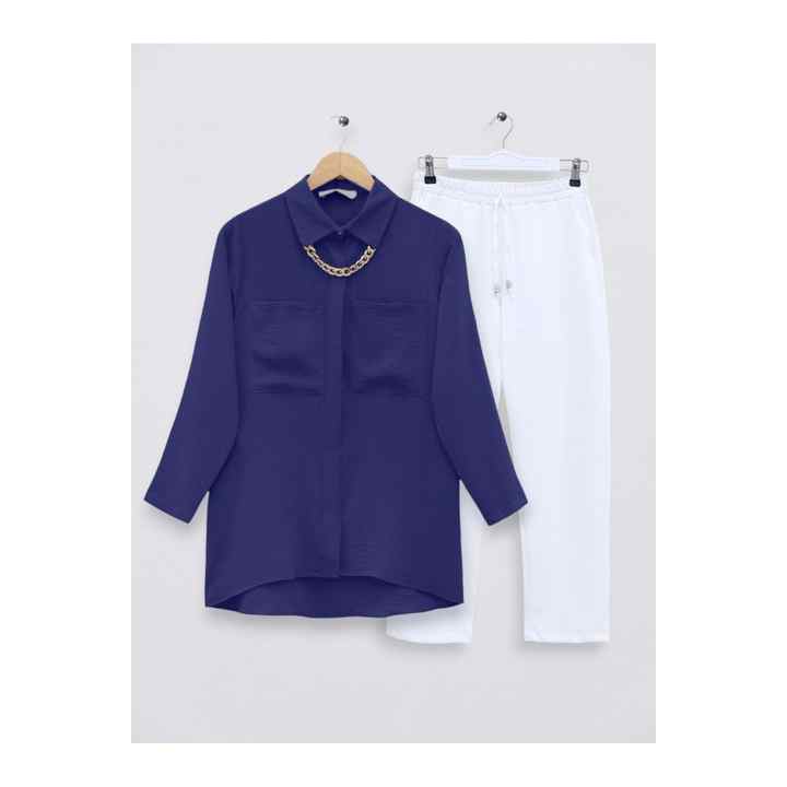Ayrobin Shirt with Double Pockets and Long Necklace on the Back