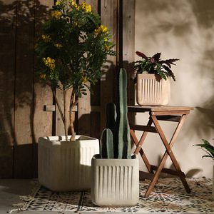 Pot <span class=keywords><strong>de</strong></span> fleurs extra large au design nordique pour plantes serpentines, idéal pour la décoration extérieure, <span class=keywords><strong>salon</strong></span>, balcon, bureau, cour. - Product Image 3
