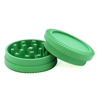 Moulin à herbes et épices manuel portable en plastique biodégradable de 63 mm, 2 pièces, avec logo personnalisé, écologique, 56,5 g, pour tabac – Vente en gros