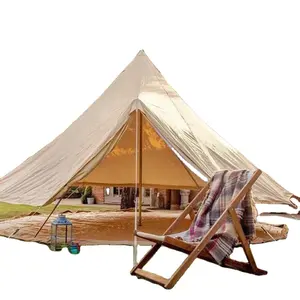 Family Cotton Canvas Bell Tent Yurt Adventurous Trips Bell Tents Boutique Camping Waterproof Breathable Tent Manufacturer