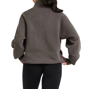 Customized Cotton Zipped Stand Collar Oversized Lady <b>Sweatshirt</b> High Quality Casual <b>Half</b> <b>Zip</b> Neck <b>Women's</b> <b>Sweatshirt</b> Hoodies - Product Image 3