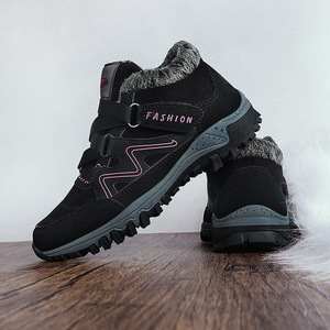 Botas de nieve para mujer, botines de invierno con punta redonda, forro de felpa, suela de goma antideslizante, zapatos informales cálidos para exteriores - Product Image 3