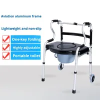 Chaise d'aisance en alliage d'aluminium épaissie à usage domestique pour les femmes enceintes âgées Équipement de réadaptation de réadaptation de chambre à coucher