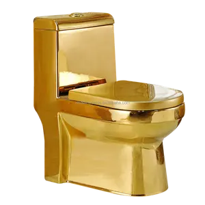 चीनी मिट्टी के बरतन बाथरूम एक टुकड़ा शौचालय चीनी मिट्टी सोना यूरोप शैली लक्जरी शौचालय Wc कटोरा