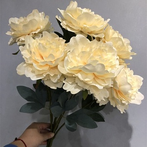 A-1231 Grosse Tête Soie Mariage Français Pivoine Bouquet De Fleurs Artificielles - Product Image 5