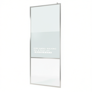 Mampara de Ducha con Puerta Corredera de 31.5x76.8, Vidrio ESG Semitransparente, Marco Plateado, Diseño Minimalista - Product Image 1