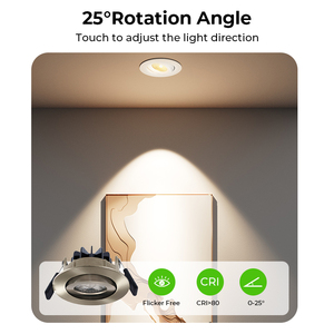 IP44 foco ajustable carcasa cocina CCT impermeable abajo luz <span class=keywords><strong>8W</strong></span> regulable COB empotrada LED luz de techo LED Downlight - Product Image 4
