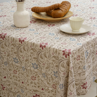 Nappe de table imprimée carrée tissée naturelle au design personnalisé Nappe en lin d'Europe à ourlet pour fête de mariage