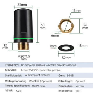 Antenne combinée 2 en 1 personnalisée, anti-explosion, étanche, à montage par vis, omnidirectionnelle, extérieure, GPS, <span class=keywords><strong>3G</strong></span>, WIFI, LTE, 4G, 5G - Product Image 2