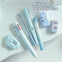 Kit de papeterie en gros 7-en-1 : Couteau utilitaire, ruban correcteur, stylo gel, stylo plume, gomme – Pack combiné pour étudiants