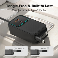 Nuevo Cargador de Coche Retráctil 6 en 1, Cargador de Coche de Alta Potencia de 135 W, Adaptador de Carga Rápida USB C, Accesorios para Coche para iPhone y Galaxy
