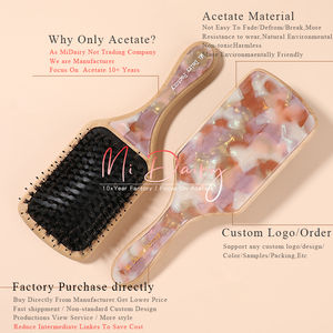 LOGOTIPO PERSONALIZADO 3000 + COLORES Cerdas de acetato Airbag de bambú Peine de masaje Cepillo de pelo suave Cuero cabelludo esponjoso 221515 - Product Image 5