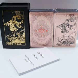 Cartas de Juego de PVC Plegables e Impermeables Personalizadas, 78 Cartas de Tarot <span class=keywords><strong>Vetter</strong></span> Starter, con Cajas de Regalo en Dorado, Oro Rosa y Rosa - Product Image 2