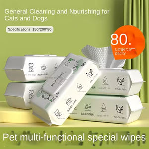 Lingettes humides nettoyantes pour animaux de compagnie, pour chats et chiens, lingettes spéciales pour les pattes et les yeux, sans rinçage, outil de toilettage, 80 lingettes - Product Image 4