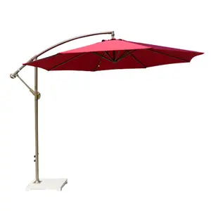 Ombrellone da esterno grande a sbalzo ombrellone da esterno in vero legno con base
