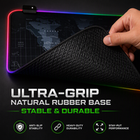 Tapis de souris de jeu RGB en caoutchouc souple personnalisé XL, grand tapis de souris lumineux LED, antidérapant, imperméable, tapis de bureau étendu pour les joueurs