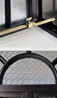 Ventanas Corredizas Horizontales Modernas de Aluminio con Arco, Personalizadas, con Malla de Fibra de Vidrio, Apertura Abatible, Acristalamiento Negro con Aislamiento Térmico