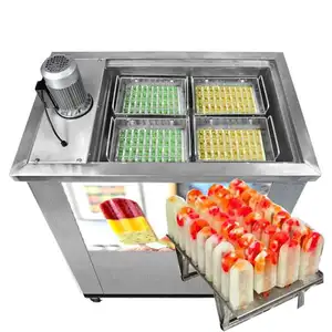 Crème glacée automatique commerciale 4 moules fruits Popsicle Maker glace sucette faisant la Machine gel Pop Machine