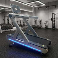 Caminadora Comercial con Luz LED Roja Frontal, Amortiguación de Impactos, Equipo de Fitness Silencioso para Gimnasio o Estudio