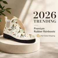 Bottes de pluie Chelsea pour femmes, en caoutchouc naturel recyclé, imprimé floral, imperméables, pour le jardin et les jours de pluie, très vendues