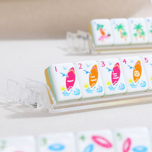 Custom Modern Portable 4-Layer Yellow Acrylic American Mahjong Tiles Summer Pool Theme Mahjong Set for Beach Party - Product Image 3