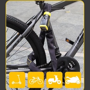 Candado de Cadena para <span class=keywords><strong>Bicicleta</strong></span> de Acero de Alta Calidad, Práctico, con Sistema de Alarma de 120db, <span class=keywords><strong>Antirrobo</strong></span>, Bloqueo Rápido y Fácil con un Solo Toque, 1200mm, IP67 - Product Image 5