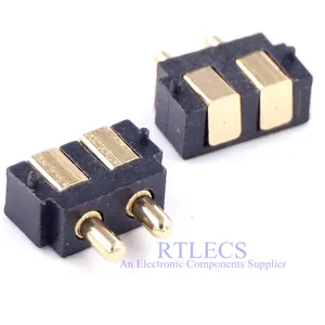 2 pin right angle pcb nối Suppliers-Chiều Cao 2.5 Mm Chiều Cao Bề Mặt Phải PCB Gắn Kết Pitch 5.5 Mm SMT Spring-Loaded Pogo Pin Connector 2 Pin 2.5 Mm Grid