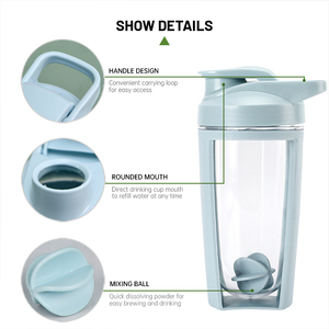 Fonwhy tùy chỉnh di động rò rỉ bằng chứng ly nhựa ngoài trời tập thể dục protein bột Milkshake trộn Máy xay sinh tố phòng tập thể dục thể thao <span class=keywords><strong>Shaker</strong></span> chai - Product Image 2