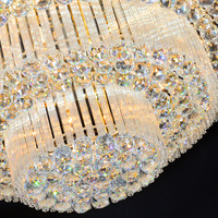 Lustre de plafond de luxe en acier inoxydable pour salon et chambre à coucher, télécommande AC 6000K, luminaire de plafond sphérique
