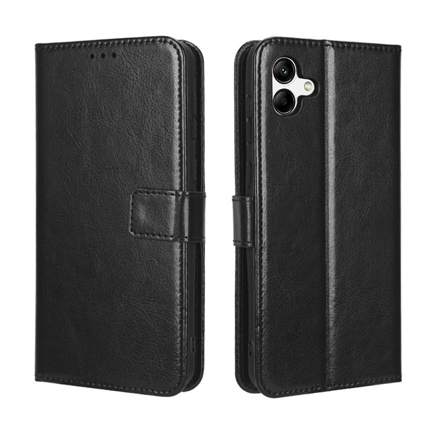 Card Magnetic Back Cover Shockproof Phone Case for Samsung Galaxy A05 AO4 Luxury Crazy Horse Leather