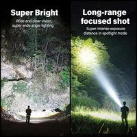 XHP50 Ultra-Lumineux LED Tactique Torche Lumière 2000mAh USB Rechargeable Étanche Portable Lanterne pour une Utilisation d'Urgence