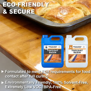 Tabletop <strong>Epoxy</strong> Resin Crystal Clear Countertop <strong>Coating</strong> for Wood Surfaces BPA-Free Food Safe After Cure Super Gloss - Product Image 3