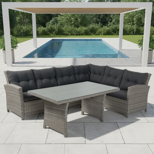 Leisure Modern 3-Piece Rattan Set Sectional Aluminum Frame Waterproof Cushions Customized Color Outdoor <b>Garden</b> - Product Image 2