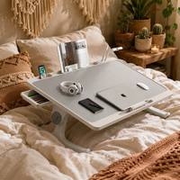 Bureau portable pliable professionnel pour ordinateur portable, support réglable en hauteur, table d'appoint portable avec tiroir pour le travail, les études et les enfants