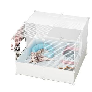 Yavru köpek küçük hayvanlar için kedi kafesi kapalı ayrılabilir kapı ile evcil hayvan kafesi <span class=keywords><strong>DIY</strong></span> yarı-kapalı kedi evi oyun parkı - Product Image 1